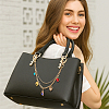 2Pcs Alloy Heart Tassel Aluminum Double Layer Chain Bag Decorative Chains HJEW-PH02393-5