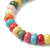 Synthetic Turquoise Rondelle Beads Stretch Bracelets for Men Women BJEW-JB12450-3