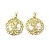 Rack Plating Brass Micro Pave Cubic Zirconia Pendants KK-R157-13B-G-1