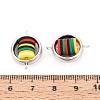 Polymer Clay Disc Beads with CCB Plastic Ring Frame Connector Charms CLAY-T022-33M-3