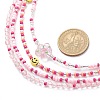 4Pcs 4 Style Smiling Face Flower Acrylic & Glass Seed Beaded Necklaces Set for Women NJEW-JN04015-5