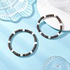 2Pcs 2 Styles Natural Coconut & White Shell Flat Round Beads Stretch Bracelets for Men Women BJEW-JB12460-1