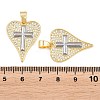 Brass Micro Pave Clear Cubic Zirconia Pendants KK-L275-71C-G-3