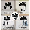 Black Wood & Iron Wall Mounted Hook Hangers DIY-WH0601-001-7