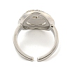 Real Platinum Plated Brass Micro Pave Clear Cubic Zirconia Cuff Rings RJEW-L113-018P-04-3