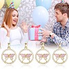 6Pcs Brass Micro Pave Cubic Zirconia Enamel Pendants KK-BBC0020-66-6