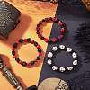 3Pcs 3 Colors Synthetic Turquoise Beaded Stretch Bracelets BJEW-JB12093-1