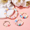 Flat Round Eco-Friendly Handmade Polymer Clay Bead Spacers CLAY-R067-4.0mm-26-4