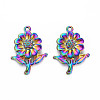 Rainbow Color Alloy Pendant Rhinestone Settings PALLOY-S180-296-NR-2