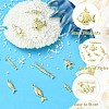 9Pcs 9 Styles Brass Pendants KK-CJ0004-41-3