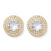 Brass Micro Pave Clear Cubic Zirconia Clip-on Earrings X-EJEW-H154-11B-G-4