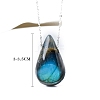 Natural Labradorite Teardrop Pendant Necklaces PW-WG68C9A-01-2