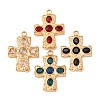 304 Stainless Steel Micro Pave Cubic Zirconia Pendants STAS-P421-02G-1