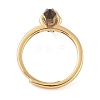 Double Pointed Hexagonal Prism  Natural Smoky Quartz Adjustable Rings for Women RJEW-G327-01G-05-3