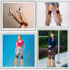 Polyester Ruffle Layered Patchwork Leg Sleeves AJEW-WH20042-75B-4