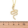 Brass Micro Pave Clear Cubic Zirconia Snake Pendant Necklaces LS-NJEW-S438-02F-G-5