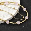 Natural Rose Quartz Bracelets BJEW-D330-01G-02-2