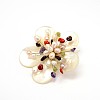 Flower Shell Safety Brooches JEWB-O002-18-1