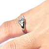 304 Stainless Steel Pave Clear Cubic Zirconia Finger Rings WG85DA0-03-2