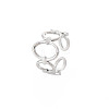 304 Stainless Steel Open Oval Wrap Cuff Ring for Women RJEW-S405-187P-3