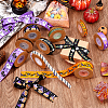 9Pcs 9 Styles Halloween Printed Polyester Grosgrain Ribbon OCOR-WH0085-74-5