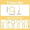 12Pcs 12 Styles 304 Stainless Steel Keychain Clasps Ion Plating(IP) STAS-CJ0003-29-2