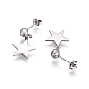 304 Stainless Steel Dangle Stud Earrings EJEW-F234-17P-2