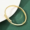 Brass Micro Pave Clear Cubic Zirconia Bangles BJEW-F504-02G-5