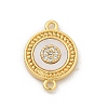 Brass Micro Pave Clear Cubic Zirconia Connector Charms KK-M303-04G-05-1