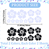 Gorgecraft 4 Sheets 2 Colors Flower PVC Waterproof Car Stickers DIY-GF0008-94A-2