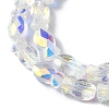 Transparent Electroplate Glass Beads Strands EGLA-F157-HR02-4