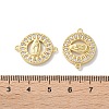 Rack Plating Brass Cubic Zirconia Virgin Mary Connector Charm KK-C084-01F-G-3