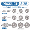 360Pcs 3 Styles 316 Stainless Steel Spacer Beads STAS-TA0005-35-4