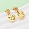 304 Stainless Steel Dangle Leaf Stud Earrings EJEW-F393-05G-2