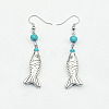 Bohemian Zinc Alloy Synthetic Turquoise Dangle Earrings LQ8241-9-1