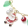 Christmas Theme Alloy Enamel Charm Bracelets for Women BJEW-JB11111-3