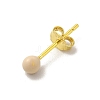 Enamel Round Ball Stud Earrings EJEW-C020-01G-03-1