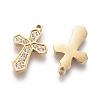 316 Surgical Stainless Steel Cubic Zirconia Tiny Cross Charms X-STAS-F256-018G-3