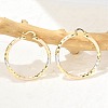 Brass Two Tone Hoop Earrings EJEW-B117-06E-M-3