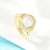 Brass Micro Pave Cubic Zirconia Finger Rings for Women RJEW-D340-02G-09-1