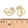Mother's Day Brass Micro Pave Cubic Zirconia Heart with Word Mama Connector Charms KK-M324-01D-G-3