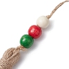 Christmas Natural Wood Bead Pendant Decoraiton HJEW-JM02350-4