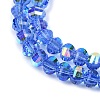 Electroplate Transparent Glass Beads Strands EGLA-B011-08A-AB08-3
