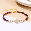 Natural Garnet Round Beads Stretch Bracelets WGE6CC2-03-1