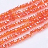 Faceted Rondelle Electroplate AB Color Plated Glass Beads Strands X-EGLA-F003-C20-2