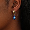 Cubic Zirconia Teardrop Dangle Hoop Earrings HL3316-1-5