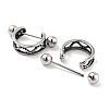 Multi-Strand 316 Surgical Stainless Steel Shield Barbell Hoop Earrings EJEW-Z050-56B-AS-2