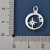 925 Sterling Silver Pave Clear Cubic Zirconia Ring with Star Pendants STER-R013-10S-3