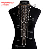 Alloy & Plastic Imitation Pearl Round Beaded Tassel Bib Necklaces FS-WG28DD0-01-5