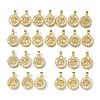 26Pcs Brass Micro Pave Cubic Zirconia Pendants KK-R218-04G-1